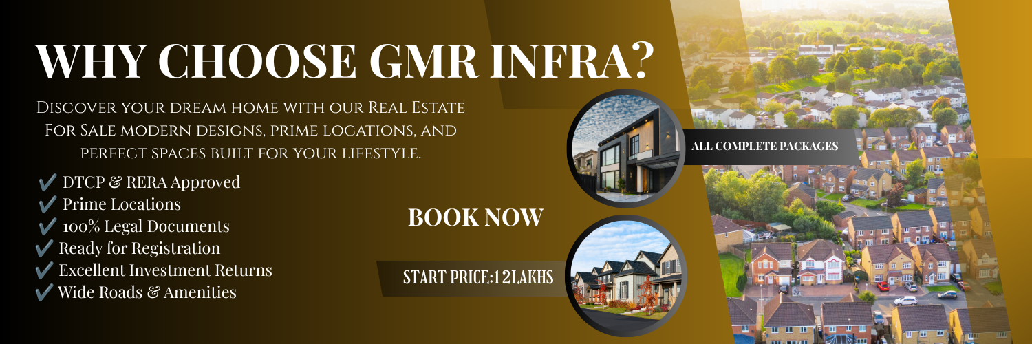 Infographic listing key benefits of buying property from real estate companies in Hyderabad, including approvals and prime locations